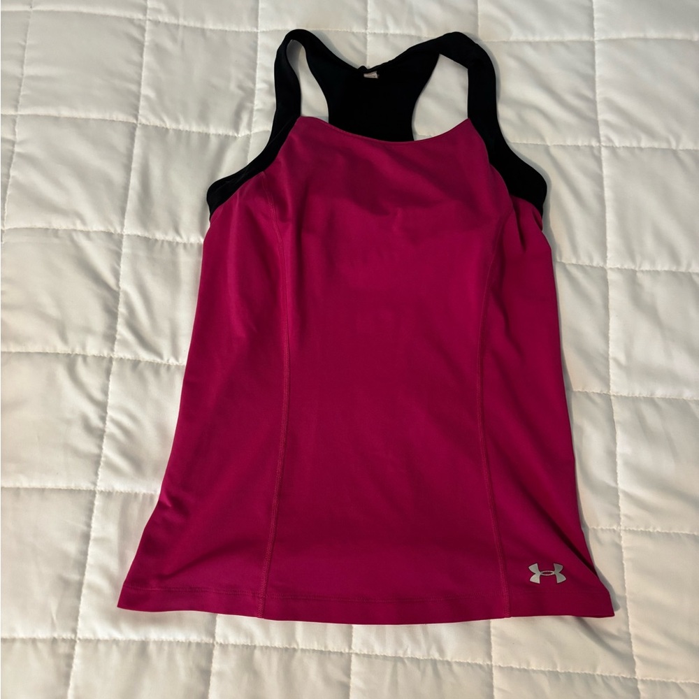 3/$25 Under Armour Women's Fuchsia and Black Tank Top